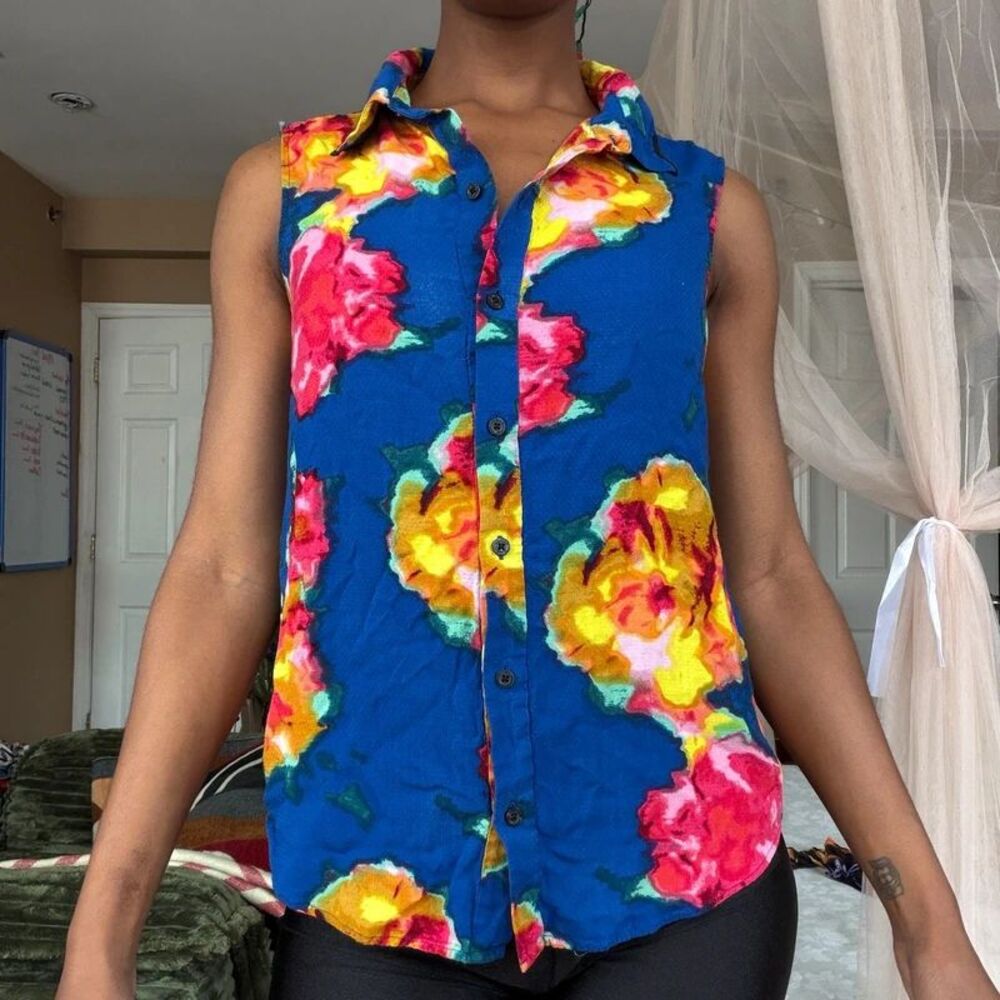 Rachel Roy Floral Sleeveless Blouse (Size:6)